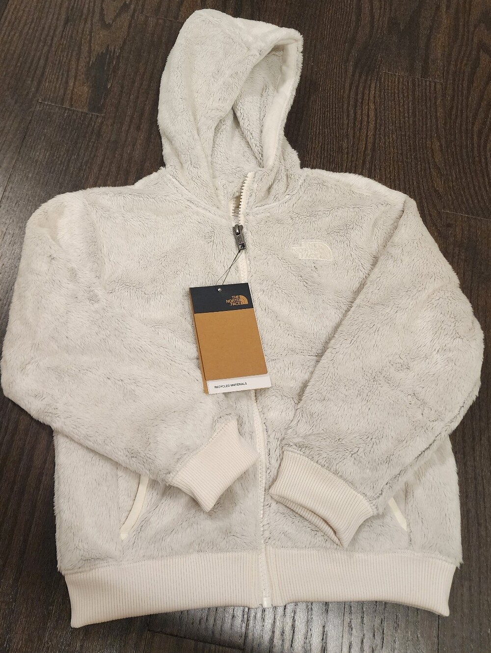 The North Face Girl's Cream Plush Hooded Zip Sweater